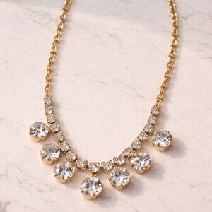 Elegant Gold Necklace with Crystal Accents
